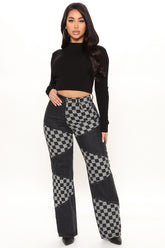 Checkin' You Out Loose Straight Leg Jeans - Black Ins Street